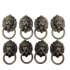 Lion Head Ring <b>Cabinet</b> Handle Zinc Alloy <b>Gold</b> Chinese Style Drawer Door Furniture Pull Medium Small Durable - Product Image 1