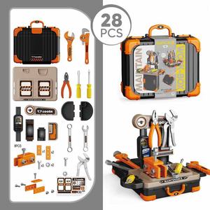 Banc d'outils pour enfants 2-en-1 pour garçons-28 PCS <span class=keywords><strong>Jouet</strong></span> d'<span class=keywords><strong>atelier</strong></span> de construction et de simulation-Banc de travail sûr et durable - Product Image 6
