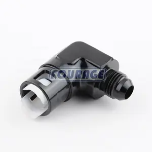 90 Degree Aluminum EFI Electronic Fuel Injection Fitting AN Male Flare to SAE Quick Connect Oil Fuel Adapter