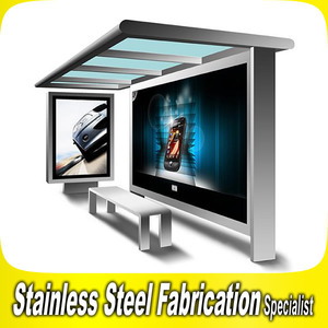 Plataforma de autobús antigua personalizada Cabina de espera de autobús de acero inoxidable <span class=keywords><strong>para</strong></span> exteriores con vela acrílica y marco de aluminio del fabricante - Product Image 5