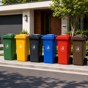 <span class=keywords><strong>Poubelle</strong></span> à roulettes en HDPE de 120 L pour extérieur, résistante aux conditions météorologiques extrêmes, grande capacité, pour le <span class=keywords><strong>recyclage</strong></span> des déchets - Product Image 1