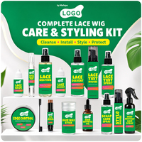 Système d'entretien de perruques en dentelle 6-en-1 : Colle adhésive imperméable + Spray fixateur + Contrôle des bords + Huile de soin du cuir chevelu – Vente en gros OEM