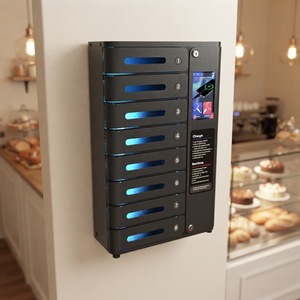 MIA Pre - Casillero de Carga Público de 8 Compartimentos para Montaje en Pared, Cargador de Teléfono Móvil para Negocios de Alquiler Compartido - Product Image 1
