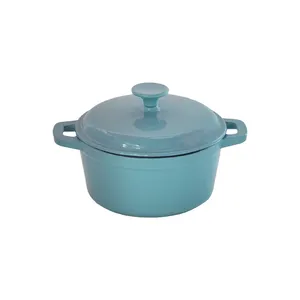 ChuiHua Terlaris Besi Cor Enamel Oven Belanda Warna Biru Langit Diameter 21 Cm atau Casserole Ukuran Khusus untuk Merebus