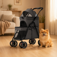 Carrito de Paseo Doble para Mascotas, Plegable, 360°, para 2 Perros o Gatos °   Carrito con 4 Ruedas Giratorias Extraíbles, Se Acepta OEM