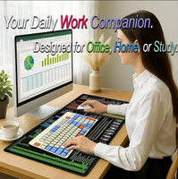 Tapis de souris de bureau compatible avec Word, Excel, PowerPoint, les raccourcis clavier Windows. Bords cousus, adaptés au jeu, au bureau et au travail.