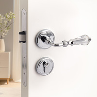 Serrure de porte en métal avec poignée en cristal, serrures silencieuses pour chambre à coucher, serrures magnétiques de sécurité antivol, serrures universelles séparées, accessoires de porte