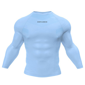 Camiseta Deportiva de Manga Larga para Hombre, Corte Ajustado, Transpirable, Elástica, para Yoga y Entrenamiento, Estilo Nuevo, Poliéster de Secado Rápido - Product Image 5
