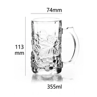 Mug à bière en verre au design créatif avec poignée, tasse à eau grande capacité, mug à bière pression, tasse à jus d'ananas pour hôtel