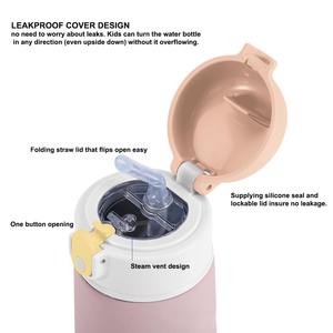 Nouvelle gourde enfant 2026 de 473 ml au design mignon, sans BPA, en acier inoxydable avec paille pour l'école - Product Image 5