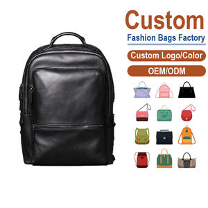 Men’s Black Pebbled Leather <b>Backpack</b> <b>with</b> Laptop <b>Compartment</b> | Factory Custom OEM/ODM for Urban & Business Brands - Product Image 1