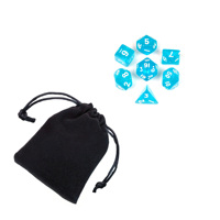 Mini dés en acrylique marbré nacré de 9 mm, ensemble de dés polyédriques miniatures pour accessoires de jeux de table avec sac à logo