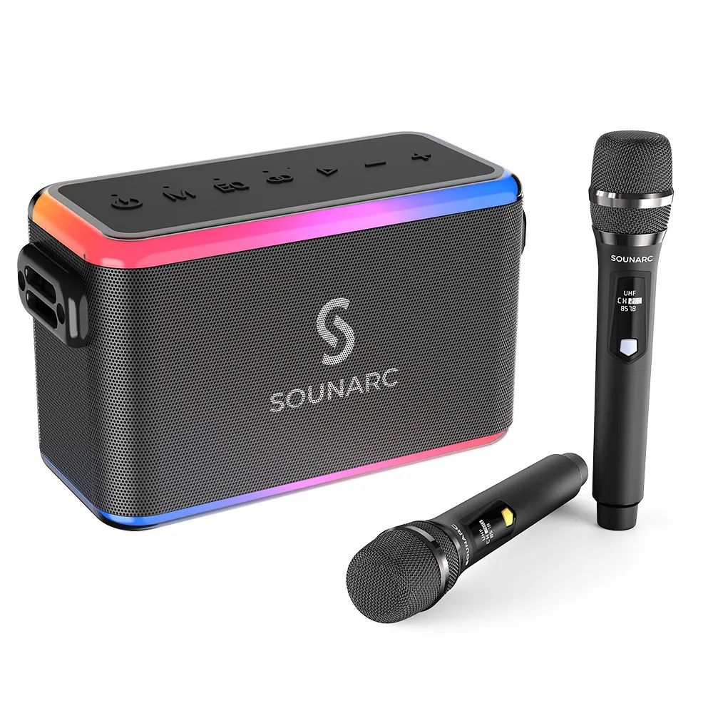 Sounarc A1 altoparlante Karaoke Wireless altoparlante Stereo bluetooth con doppio suono Super forte Punchy con microfoni Wireless da 2 pezzi