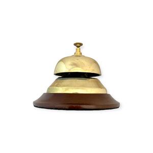 Cloche de bateau de style vintage, taille quatre, en aluminium et bois, légère, décoration nautique pour l'affichage maritime, la maison, le bureau et les cadeaux - Product Image 1