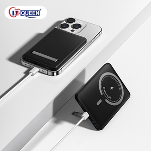 Banco de Energía Magnético Portátil con Carga Rápida Inalámbrica y Logotipo Personalizado, 5000mAh/10000mAh, con Soporte y Base - Product Image 1