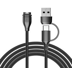 Câble de charge rapide USB Type-C 2 en 1 pour <span class=keywords><strong>Garmin</strong></span> Forerunner 570 970 <span class=keywords><strong>Fenix</strong></span> 8 7 <span class=keywords><strong>Pro</strong></span> <span class=keywords><strong>6</strong></span> 7X 7S Venu, cordon de charge rapide en nylon pour montre - Product Image 1