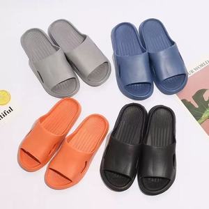 Sandales plates en PVC de couleur unie, à bout ouvert, antidérapantes, pour l'été, pour hommes et femmes, chaussures d'intérieur, gris, bleu, orange, noir - Product Image 1