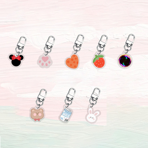 Custom New Korean Fashionable Cartoon Cute Double Transparent Acrylic Bead Chain Small Gift Accessories Pendant <b>Keychain</b> - Product Image 2