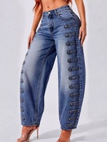 Celana Jeans Cargo Baggy SOONREE Streetwear Wanita, Kaki Lebar, Multi-Saku, Gaya Y2K, Celana Parasut, Pakaian Wanita, Custom