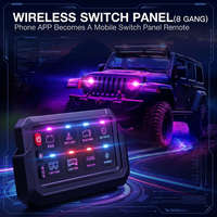 Panneau de commande 8 voies RGB à relais à semi-conducteurs avec contrôle sans fil par application, 60A SSR, sans perçage, étanche IP68 pour véhicules tout-terrain, marins et Jeep