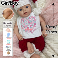 Poupées reborn en silicone rondes de 50 cm, peau peinte réaliste, yeux scintillants, Muneca en silicone pour collectionneurs d'art