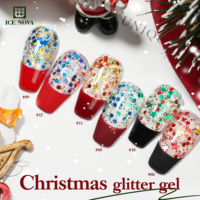 ICE NOVA Vernis Gel UV Scintillant de Noël Hema TPO Free Esmaltes Gel Magnétique Arc-en-ciel 1kg avec Gel Brillant Rouge Vert pour Ongles
