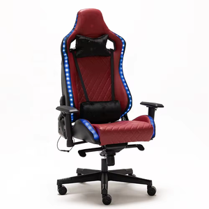 Chaise de jeu moderne en cuir Pu de haute qualité Ordinateur Pc Rgb Light Game Ergonomique Racing <span class=keywords><strong>Gamer</strong></span> Chaise de jeu rouge avec <span class=keywords><strong>repose</strong></span>-pieds - Product Image 1