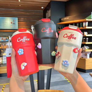 Madou – flacons sous vide 420Ml 620Ml, nouveau Style avec Logo personnalisé, Double revêtement en poudre murale en acier inoxydable, Thermos, tasse à café - Product Image 6