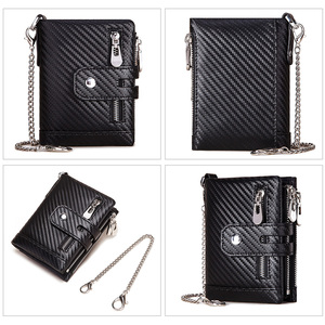 HUMERPAUL Custom uomini classici portafoglio in pelle RFID <span class=keywords><strong>porta</strong></span> <span class=keywords><strong>carte</strong></span> di credito con portamonete di alta qualità frizione maschio con catena - Product Image 6