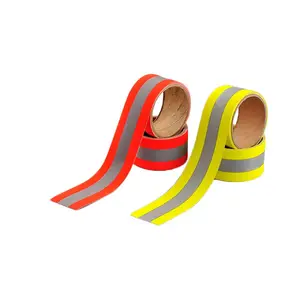 제조 5*2 옐로우/오렌지 반사 실버 r 경고 줄무늬 테이프/FR 바느질 반사 테이프 옷