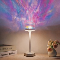 Lampe de projection, lampe de table à effet d'ondulation d'eau sur pied haut, avec télécommande, cadeau romantique amusant pour l'intérieur, LED romantique, cadeau de la Saint-Valentin