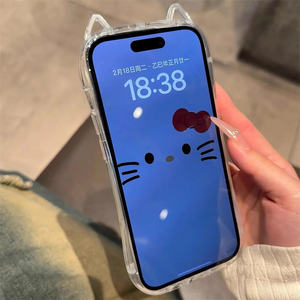 Oreilles de chat mignon étui transparent pour <span class=keywords><strong>iPhone</strong></span> 16 15 14 13 Pro Max 11 12 X Xr Xs <span class=keywords><strong>8</strong></span> 7 <span class=keywords><strong>Plus</strong></span> clair souple TPU Ultra mince <span class=keywords><strong>antichoc</strong></span> couverture - Product Image 6