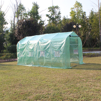 TLSP177 12 fenêtres enroulables avec écrans et 2 enroulable à glissière portes UV protégé polytunnel serre maison cadre agricole