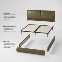 WINMAX Lit Modulaire Moderne de Luxe en Cuir Véritable Rembourré, Confortable et Éclairé, Tailles King et Queen, pour Maison et Hôtel 2512