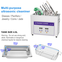 Nettoyeur à ultrasons numérique commercial 40 kHz, grand modèle 4,5 L 180 W pour pièces automobiles, carburateurs, injecteurs, moteurs, bougies d'allumage