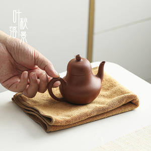 Absorbent Tea Towels Bamboo Fiber 36x25cm Square Kitchen Cleaning <b>Cloths</b> Yellow Brown Solid Color Fast Water Absorption - Product Image 2