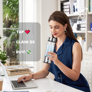 2025 Thông Minh Xách tay Hydrogen chai nước ion hóa thủy tinh Hydrogen Alkaline cốc nước hydrogen-phong Phú 2021 nước mô hình - Product Image 6