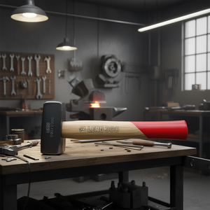 Marteau Leng360, tête en acier de 380g, manche en bois, pointe rouge, pour le travail des métaux - Product Image 3