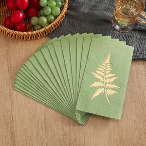 Gold Foil Leaf Print Paper Napkins 330mmx400mm Themed Party Disposable Napkins - Product Image 4