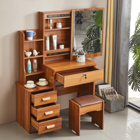 Ensemble commode et miroir Tokado pour chambre à coucher, coiffeuse de maquilleuse avec lampe