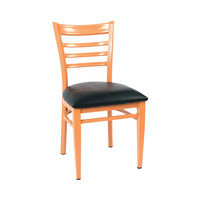 Vente en gros Chaises de salle à manger en bois massif avec sièges en cuir avec dossier en échelle pour les restaurants