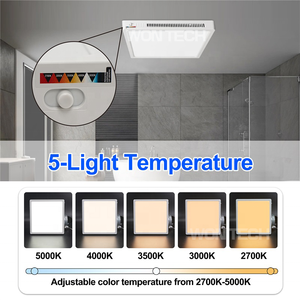 <span class=keywords><strong>Wontech</strong></span> nuevo 3 en 1 ventilador de ventilación de escape de 110 CFM montado en el techo incorporado con luz LED regulable con iluminación de borde - Product Image 5