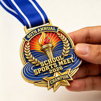 Médaille de championnat personnalisée de 3 pouces, prix d'usine, en zinc moulé sous pression, étanche, avec impression UV, durable