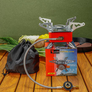 Estufa de cartucho de acero inoxidable plegable portátil para acampar al aire libre, senderismo, viajes por carretera, diseño de tipo dividido, combustible de <span class=keywords><strong>butano</strong></span> a prueba de viento - Product Image 4