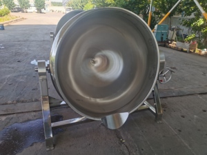 Panela de Cozinha Industrial em Aço Inoxidável 304 com Controle PLC, Grande Capacidade, Aquecimento Elétrico a Vapor para Processamento de Alimentos - Product Image 4