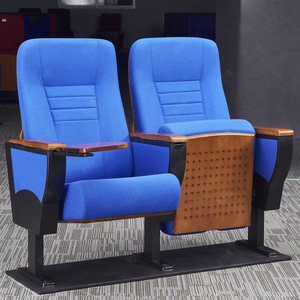 Sillas de teatro Manwa Expo HB672 en color azul palisandro con reposabrazos para auditorios y salas de conferencias - Product Image 3
