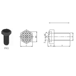 Vis de guidage en acier au carbone à axe denté hexagonal externe avec pince à vis de précision PTC - Product Image 2