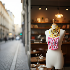 Fazzoletto quadrato 70x70 cm con pois casuali, piccolo fazzoletto da donna, accessorio moda - Product Image 2