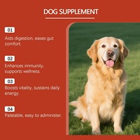 Poudre de champignons Turkey Tail pour chien, 100 portions, saveur bacon, probiotiques, complément alimentaire, vente en gros ODM