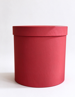 Boîte à fleurs ronde rigide rouge, boîte cadeau cylindrique personnalisée avec logo pour l'emballage floral de mariage